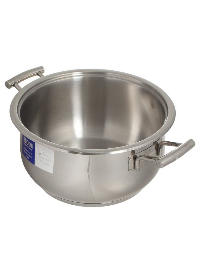 Aboud 18/10 Stainless Steel Steel Bombe Pot With Platimun Handles 28 cm -Silver - Image 2